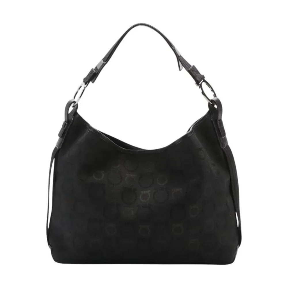 Salvatore Ferragamo Gancini Canvas Shoulder Bag - Picture 9 of 14